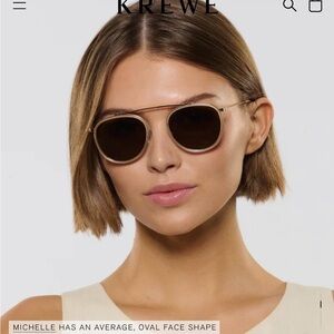 KREWE Gold Metal Sunglasses with Brown Lenses